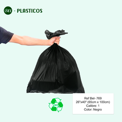 BOLSA NEGRA BIODEGRADABLE - 100 UND 26"x40"cal 1 ( 65cm x 100cm ) Ref Bel-769 - comprar online