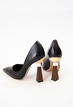 SCARPIN STATEMENT SALTO ALTO COURO PRETO CARRANO - Shoes U