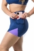 Shorts fit recorte lateral MCF474 AzulMarinhoC/Lilas - Moda Fitness e Moda Praia | Morenna Collection 
