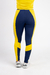 Calça Legging Recortes 2D Azul Com Amarelo - comprar online