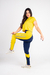 Calça Legging Recortes 2D Azul Com Amarelo - loja online