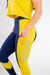Calça Legging Recortes 2D Azul Com Amarelo - Moda Fitness e Moda Praia | Morenna Collection 