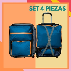 Set para organizar las valijas Azul acero / naranja 4 piezas - comprar online