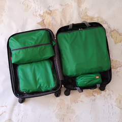 Set para organizar las valijas Verde Benetton y Gris - 4 piezas - tienda online