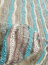 Tecido Tule Premium Bordado Bicolor com Pedrarias Verde Tiffany - loja online