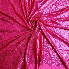 Tecido Malha Bordado com Paetê Fashion Pink