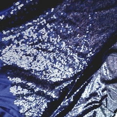 Tecido Malha Bordado com Paetê Fashion Azul Marinho - Tecidos Baratos - Compre e receba em casa.