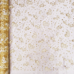 Tecido Organza com Glitter Unicórnio Dourado - loja online