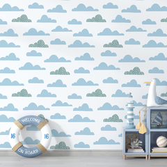 Papel De Parede Infantil Nuvens Azuis - NV31 - comprar online