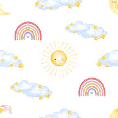 Papel De Parede Adesivo Infantil Nuvens e Arco Iris 3m - N42 - comprar online