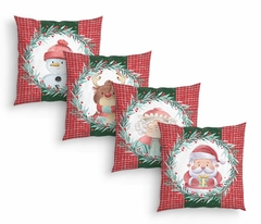 Kit 4 Capas Almofadas Decorativas 45cm Natal Papai Noel Md31 - comprar online