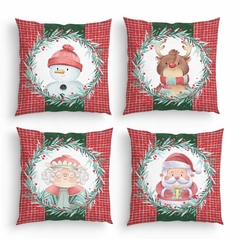 Kit 4 Capas Almofadas Decorativas 45cm Natal Papai Noel Md31