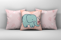 Kit 3 Capas de Almofadas Decorativas Infantil Elefante 101