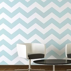 Papel de Parede Chevron Azul e Branco - comprar online