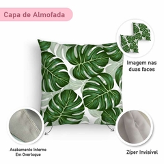 Kit 4 Capas Almofadas Decorativas Folhagem Verde Costela de Adão - comprar online