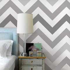 Papel de Parede Zig Zag Cinza e Branco - comprar online