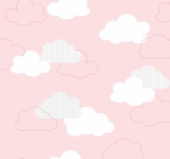 Papel de Parede Infantil Nuvens Rosa