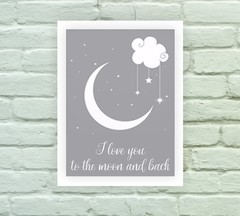 Quadro Decorativo Love you to the moon 02 na internet