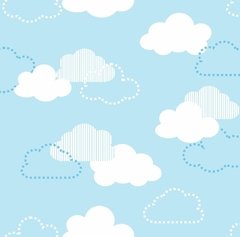 Papel de Parede Adesivo Infantil Nuvens Azuis - comprar online