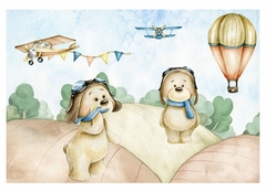 Painel Adesivo de Parede Infantil Urso Aviador - comprar online