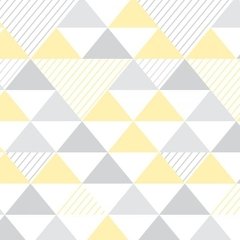 Papel de Parede Geométricos Amarelo, Cinza e Branco - Mod. 81