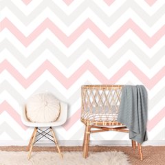 Papel de Parede Chevron Rosa, Cinza e Branco - 57 - comprar online