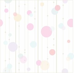 Papel de Parede com Bolinhas - Rosa, amarelo, azul e roxo - Infantil na internet