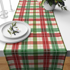 Caminho de Mesa Trilho de Mesa Natal Xadrez - 50 x 145cm