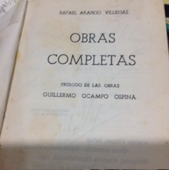 Obras Completas - Rafael Arango Villegas - Precio libro - Imprenta Departamental - Manizales - comprar online
