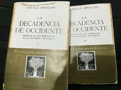 La decadencia de occidente - Edición Completa Tomo I y II - Oswald Spengler -Precio Libro - Espasa Calpe - ISBN 8423964027 - 9788423964024