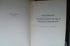 The Work Of Art in the age or Mechanical reproduction    - Walter Benjamin  - ISBN 9780141036199