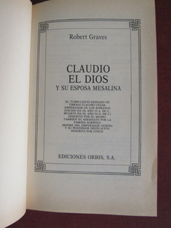 Claudio el dios y su esposa Mesalina - Graves Robert - Precio libro Ediciones Orbis - ISBN: 84-402-0246-6 en internet