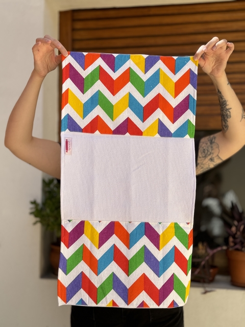 Repasador gigante chevron multicolor