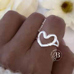 AN 297 - Anillo CORAZON (ACERO BLANCO)