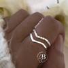 AN 298 - Anillo DOBLE en V (ACERO BLANCO) - comprar online