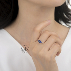 AN 364 - Anillo piedra AZUL (PLATA 925) - comprar online