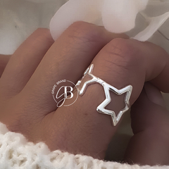 AN 380 - Anillo ESTRELLAS (ACERO BLANCO)