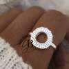 AN 450 - Anillo REGULABLE circulo calado (ACERO BLANCO)