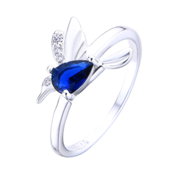 AN 495 - Anillo COLIBRI AZUL (PLATA 925)