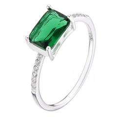 AN 524 - Anillo cubic VERDE (PLATA 925)