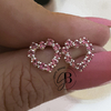 AR 1176 - Aros abridores corazon strass ROSA