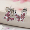 AR 1302 - Aros MARIPOSA strass rosa