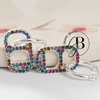 AR 1321 - Aros chapita strass colores (ACERO BLANCO)