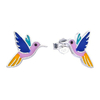 AR 1385 - Aros COLIBRI colores (PLATA 925)