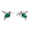 AR 1387 - Aros COLIBRI VERDE (PLATA 925)