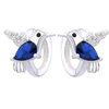 AR 1390 - Aros argollitas 10 mm COLIBRI AZUL (PLATA 925)