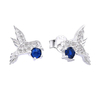 AR 1393 - Aros COLIBRI cubic AZUL (PLATA 925)