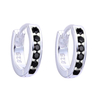 AR 1411 - Aros argollas 12 mm cubics NEGRO (PLATA 925)