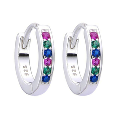 AR 1412 - Aros argollas 12 mm cubics COLORES (PLATA 925)