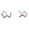 AR 1415 - Aros ear cuff cubics colores (PLATA 925)